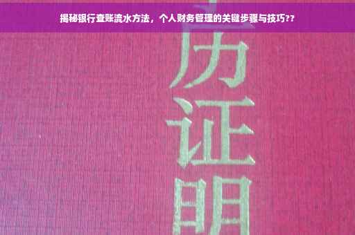 揭秘银行查账流水方法，个人财务管理的关键步骤与技巧??
