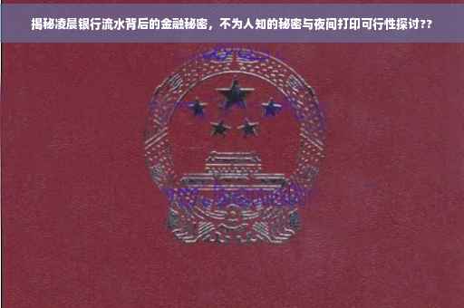 揭秘凌晨银行流水背后的金融秘密，不为人知的秘密与夜间打印可行性探讨??