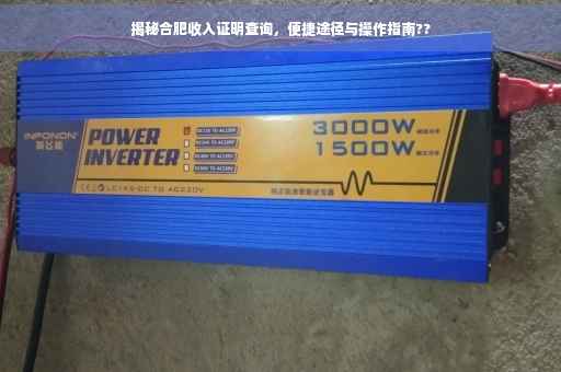 揭秘合肥收入证明查询，便捷途径与操作指南??