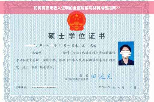 如何提供无收入证明的全面解读与材料准备指南??