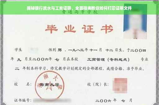 揭秘银行流水与工资证明，全面指南教你如何打印证明文件