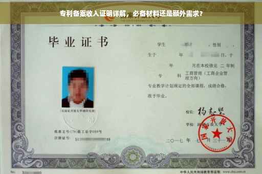 专利备案收入证明详解，必备材料还是额外需求？