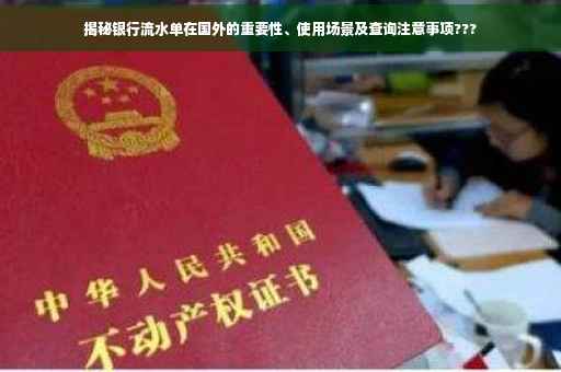 揭秘银行流水单在国外的重要性、使用场景及查询注意事项???