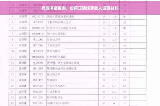 房贷申请指南，如何正确填写收入证明材料