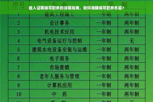 收入证明填写职务的详细指南，如何准确填写职务名称？