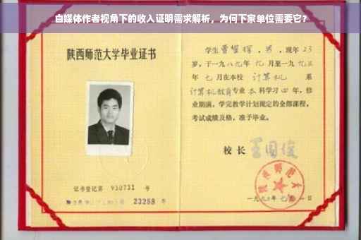 自媒体作者视角下的收入证明需求解析，为何下家单位需要它？