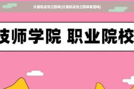 计算机证书三四级(计算机证书三四级有用吗)