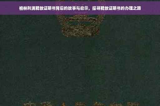 榆林刑满释放证明书背后的故事与启示，探寻释放证明书的办理之路