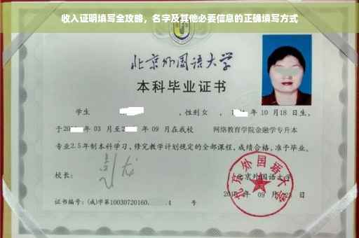 收入证明填写全攻略，名字及其他必要信息的正确填写方式