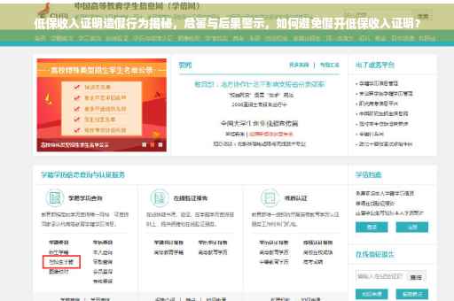 低保收入证明造假行为揭秘，危害与后果警示，如何避免假开低保收入证明？