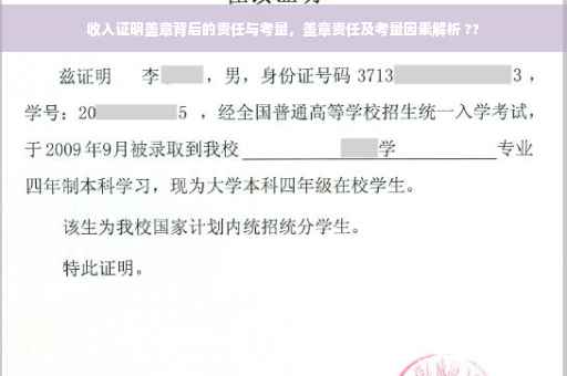 收入证明盖章背后的责任与考量，盖章责任及考量因素解析 ??