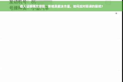 收入证明晚交原因、影响及解决方案，如何应对延误的困扰？