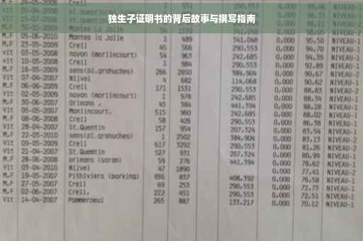独生子证明书的背后故事与撰写指南