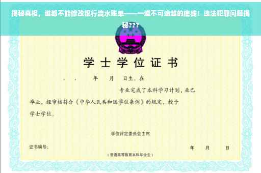 揭秘真相，谁都不能修改银行流水账单——一道不可逾越的底线！违法犯罪问题揭秘???