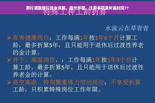 跨行调取银行流水详解，操作步骤、注意事项及所需时间??