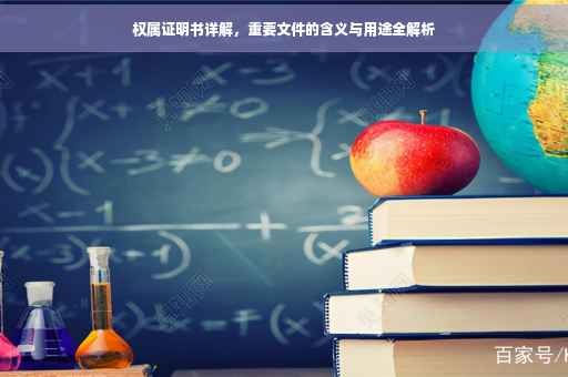 权属证明书详解，重要文件的含义与用途全解析