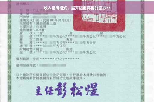 收入证明模式，揭开隔离真相的面纱??