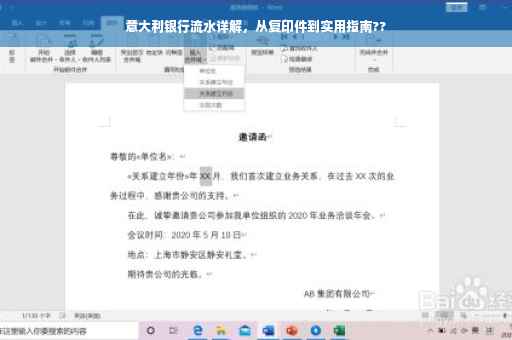 意大利银行流水详解，从复印件到实用指南??