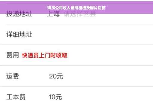 购房公司收入证明模板及图片指南