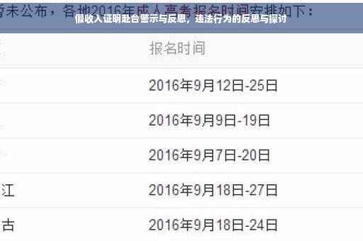 假收入证明赴台警示与反思，违法行为的反思与探讨