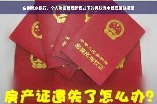 自制流水银行，个人财富管理新模式下的有效流水管理策略探索