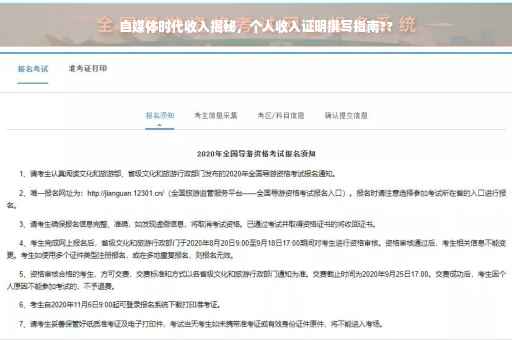 自媒体时代收入揭秘，个人收入证明撰写指南??