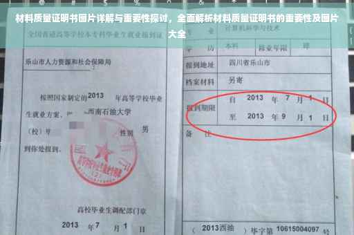 材料质量证明书图片详解与重要性探讨，全面解析材料质量证明书的重要性及图片大全