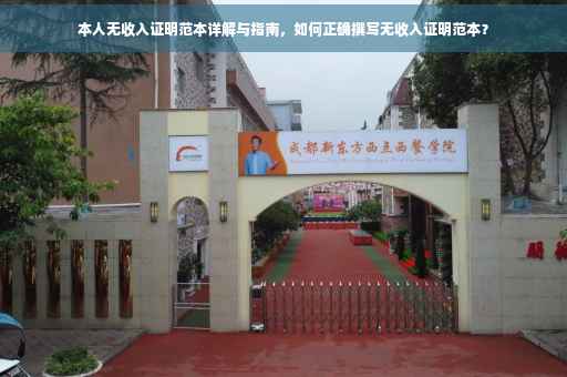 本人无收入证明范本详解与指南，如何正确撰写无收入证明范本？