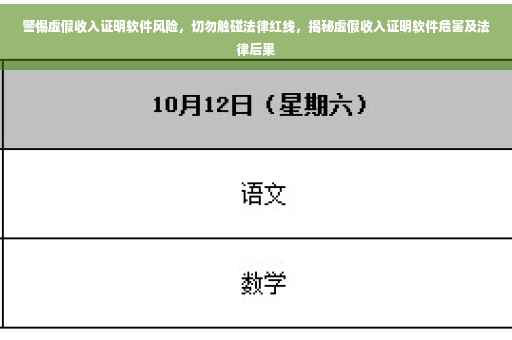 警惕虚假收入证明软件风险，切勿触碰法律红线，揭秘虚假收入证明软件危害及法律后果
