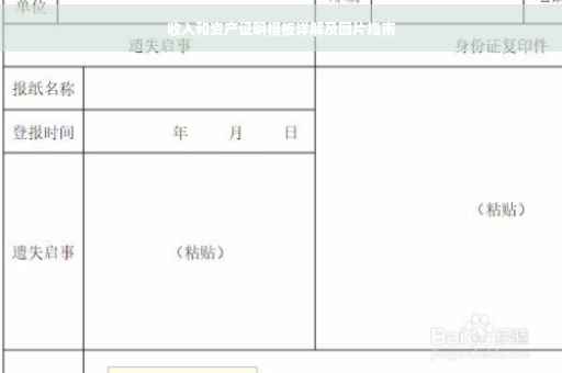 收入和资产证明模板详解及图片指南