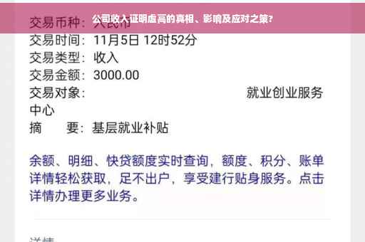 公司收入证明虚高的真相、影响及应对之策?