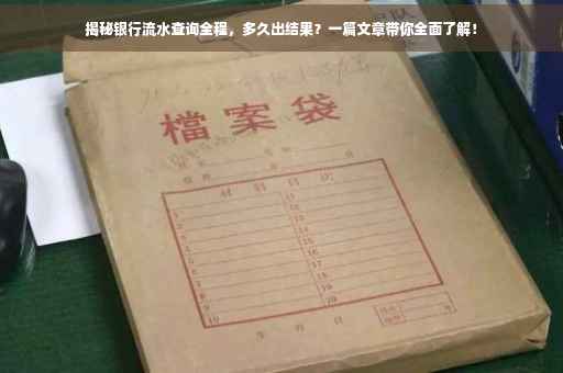 揭秘银行流水查询全程，多久出结果？一篇文章带你全面了解！