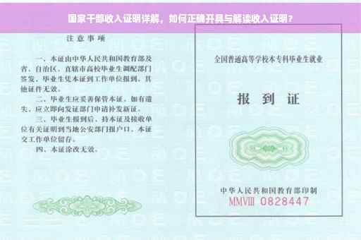 国家干部收入证明详解，如何正确开具与解读收入证明？