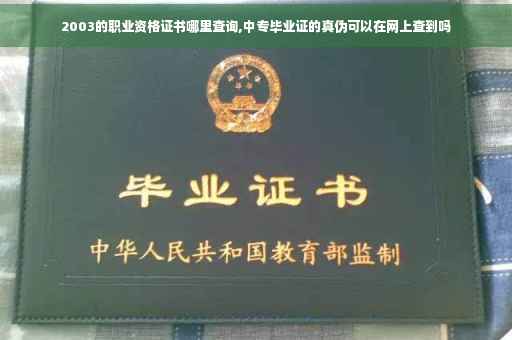 2003的职业资格证书哪里查询,中专毕业证的真伪可以在网上查到吗