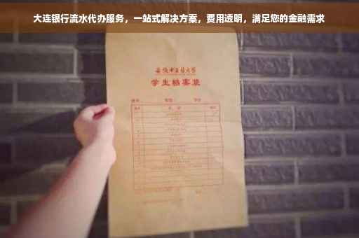 大连银行流水代办服务，一站式解决方案，费用透明，满足您的金融需求
