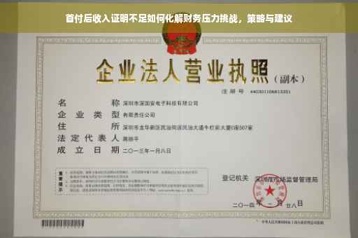 首付后收入证明不足如何化解财务压力挑战，策略与建议