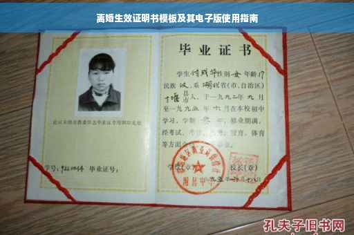 离婚生效证明书模板及其电子版使用指南