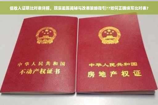 低收入证明比对表详解，现实差距揭秘与改善策略指引??如何正确填写比对表？