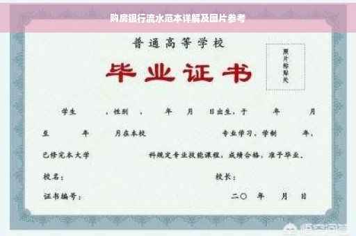 购房银行流水范本详解及图片参考