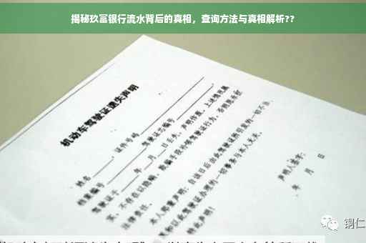 揭秘玖富银行流水背后的真相，查询方法与真相解析??