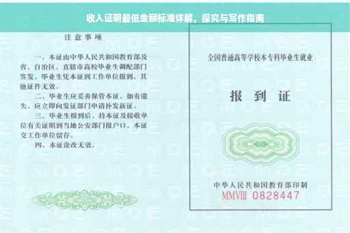 收入证明最低金额标准详解，探究与写作指南