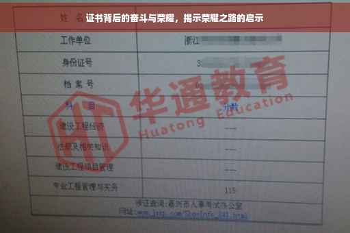 证书背后的奋斗与荣耀，揭示荣耀之路的启示
