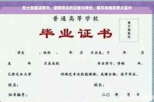 烈士家属证明书，荣耀背后的深情与责任，撰写指南及意义探讨