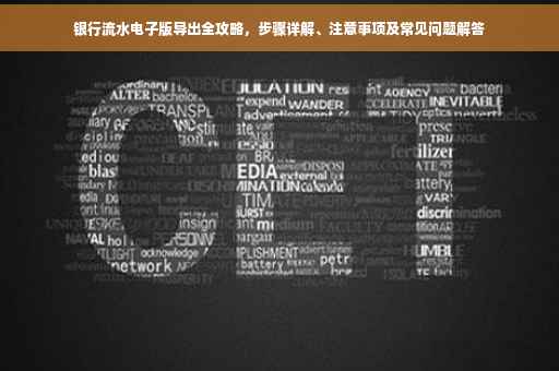 银行流水电子版导出全攻略，步骤详解、注意事项及常见问题解答