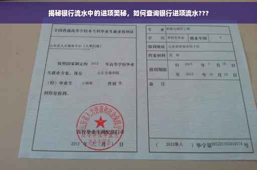 揭秘银行流水中的进项奥秘，如何查询银行进项流水???