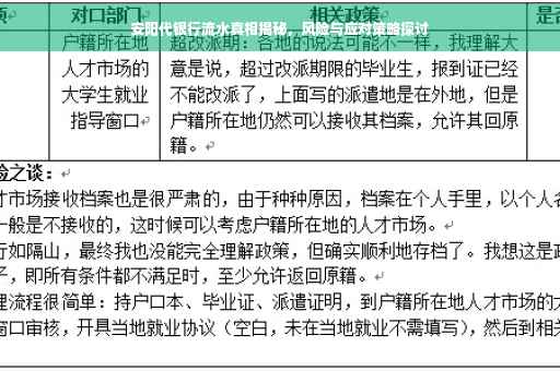 安阳代银行流水真相揭秘，风险与应对策略探讨