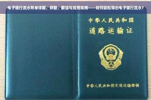 电子银行流水账单详解，获取、解读与应用指南——如何轻松导出电子银行流水？