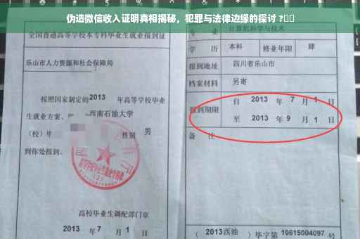 伪造微信收入证明真相揭秘，犯罪与法律边缘的探讨 ?⚠️