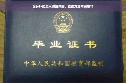 银行补助流水明细详解，查询方法与解析??