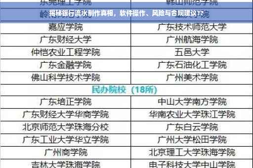 揭秘银行流水制作真相，软件操作、风险与合规建议??